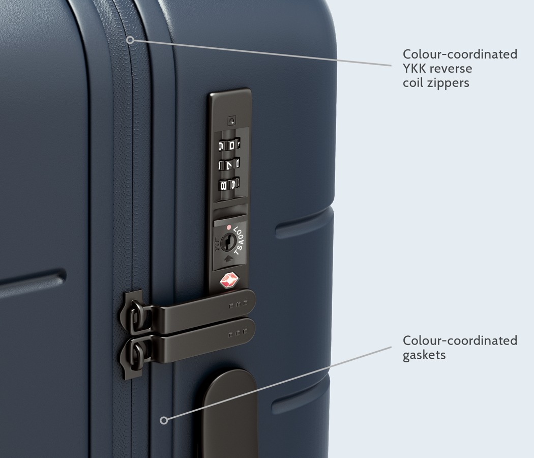 YKK zipper，Advanced aluminum telescopic handle，polycarbonate，suitcase，Monos，