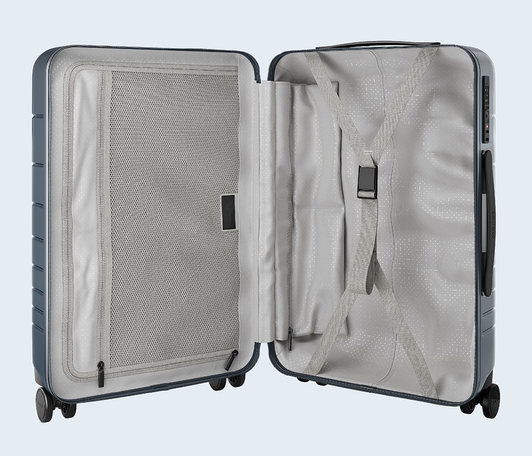 YKK zipper，Advanced aluminum telescopic handle，polycarbonate，suitcase，Monos，