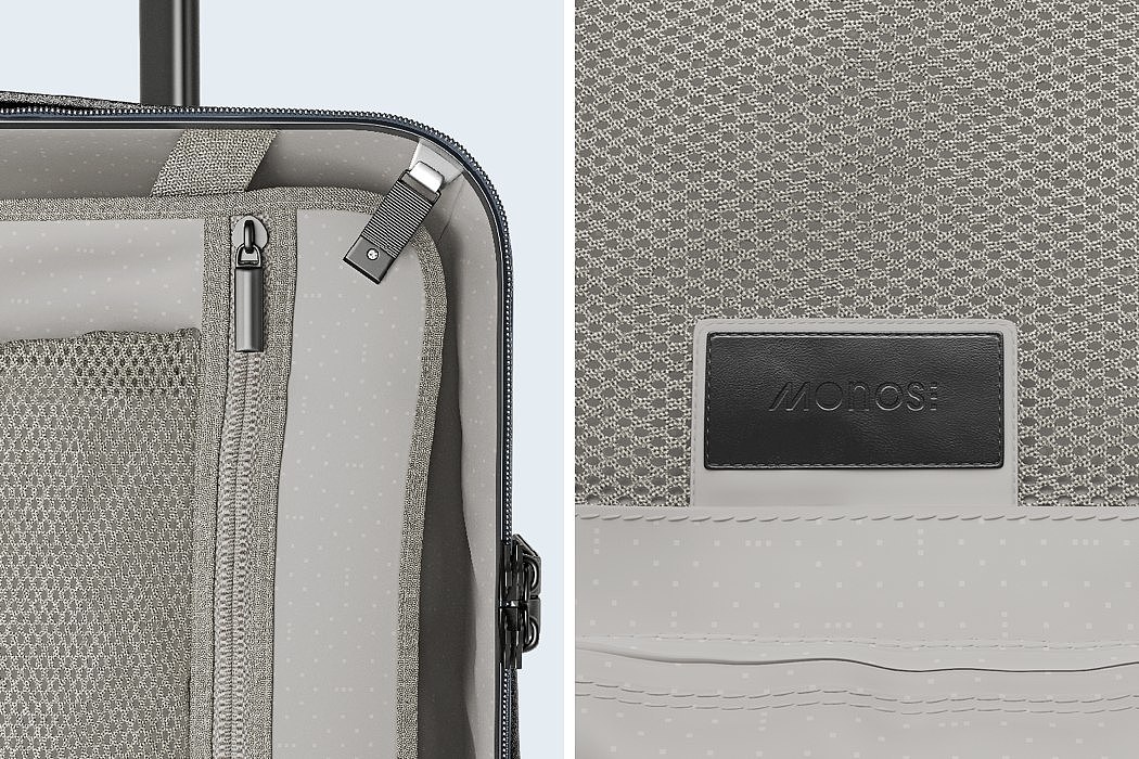 YKK zipper，Advanced aluminum telescopic handle，polycarbonate，suitcase，Monos，