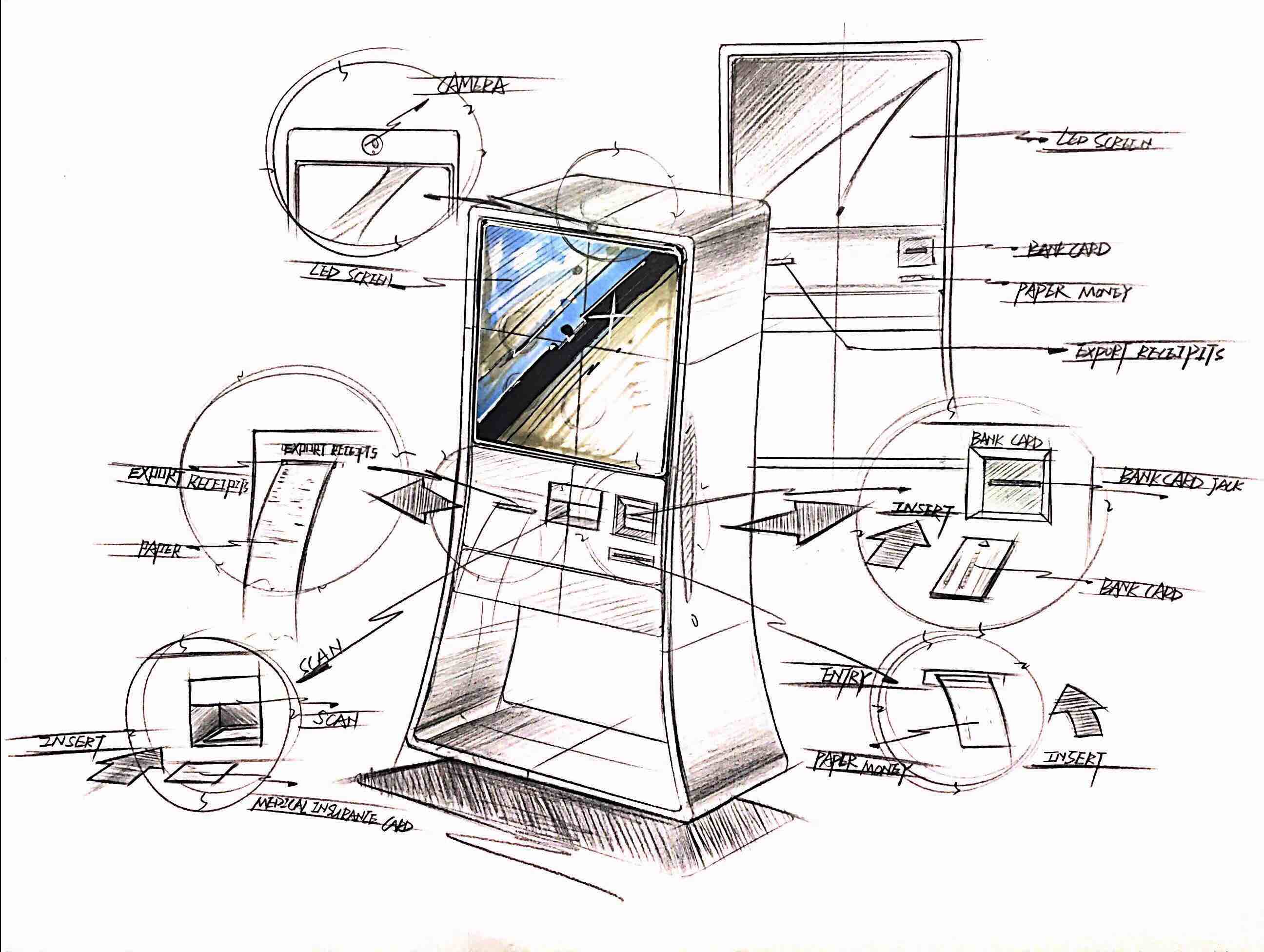 product design，industrial design，Hand drawn，Colored lead，