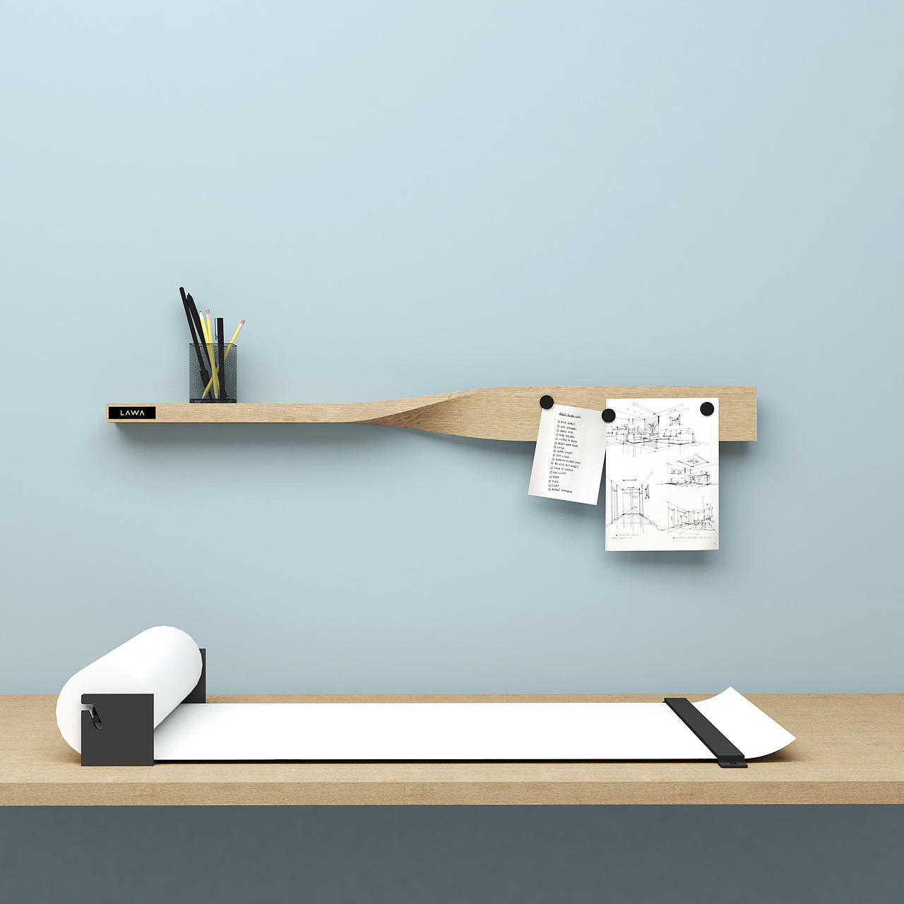 Double shelf，Magnetic plate，product design，
