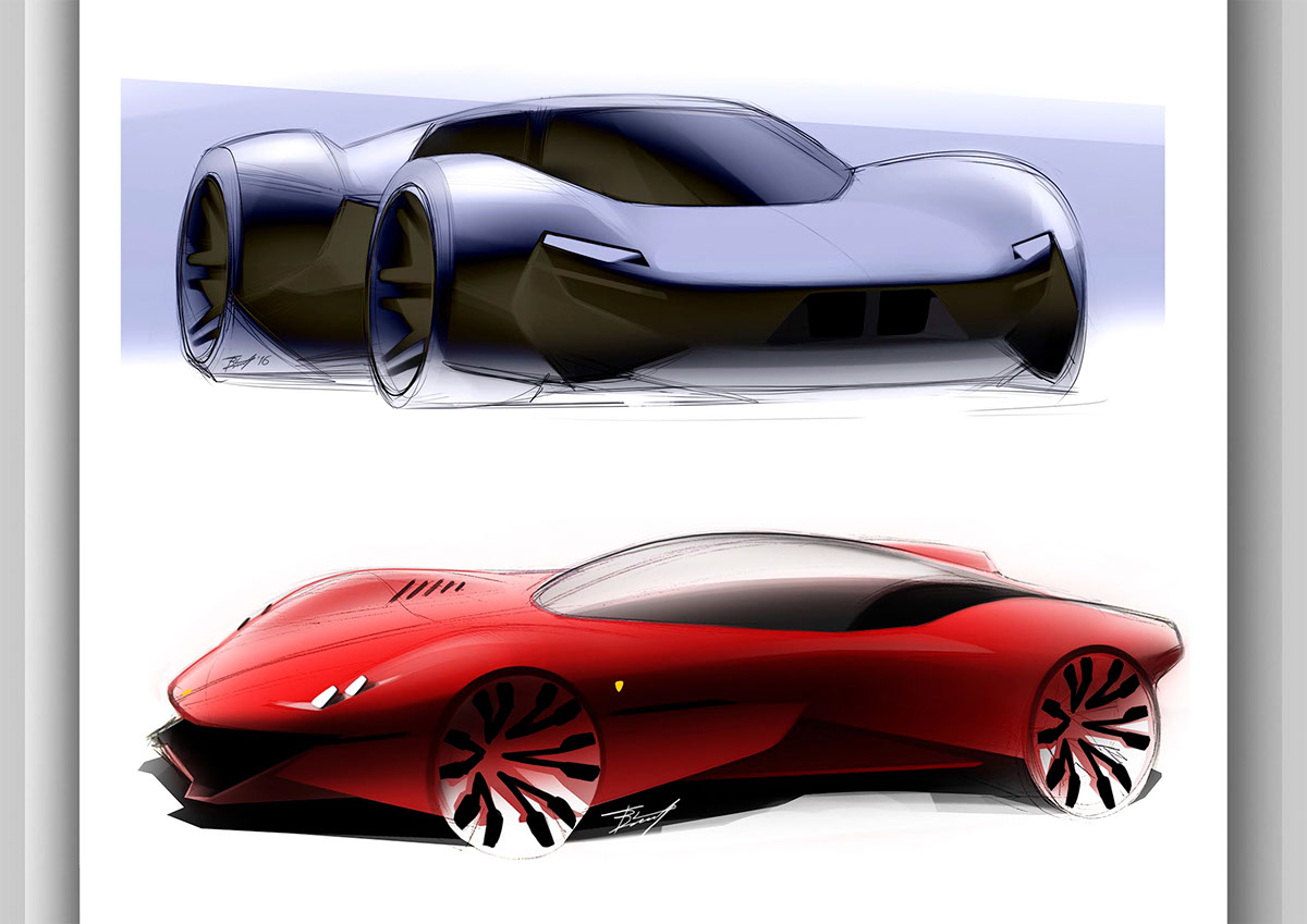 Hand drawn，automobile，product design，industrial design，sample reels，