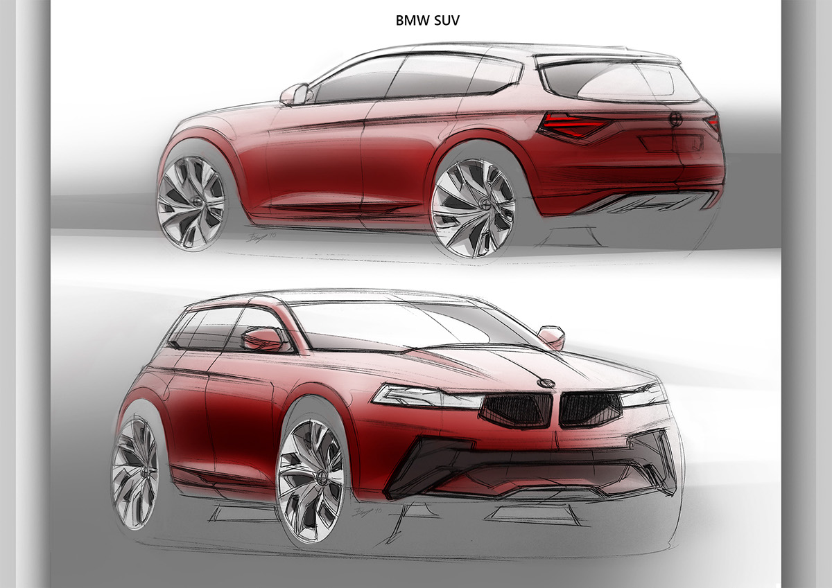 Hand drawn，automobile，product design，industrial design，sample reels，