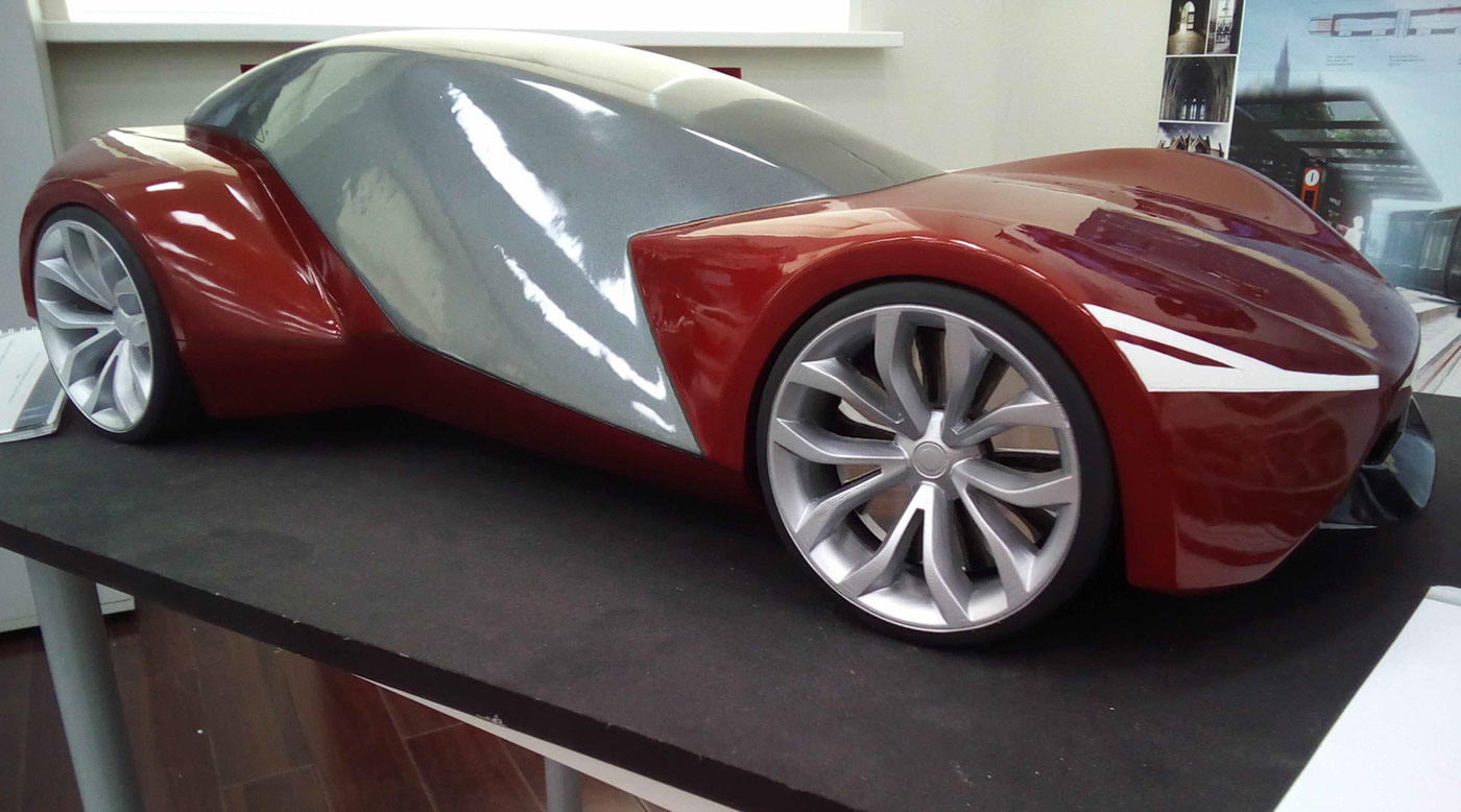 three seater electric sport car——汽车模型制作全过程分享