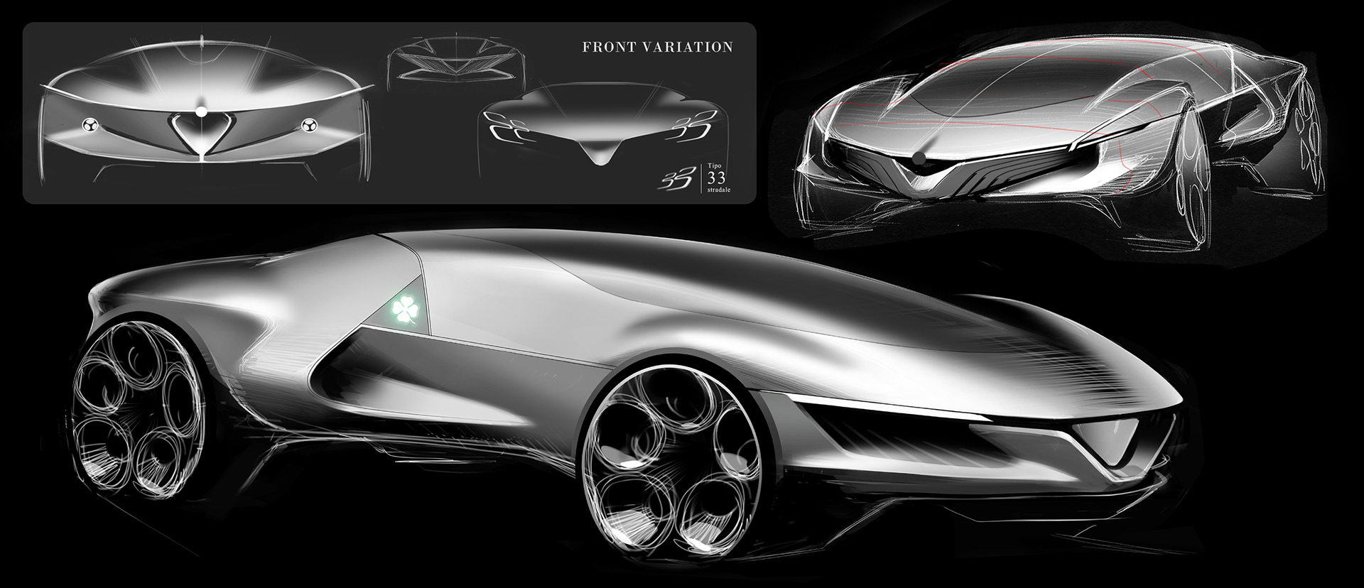 industrial design，Sports car，vehicle，alfa romeo ，