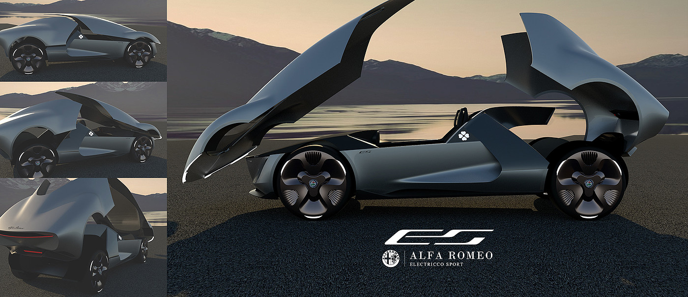 industrial design，Sports car，vehicle，alfa romeo ，