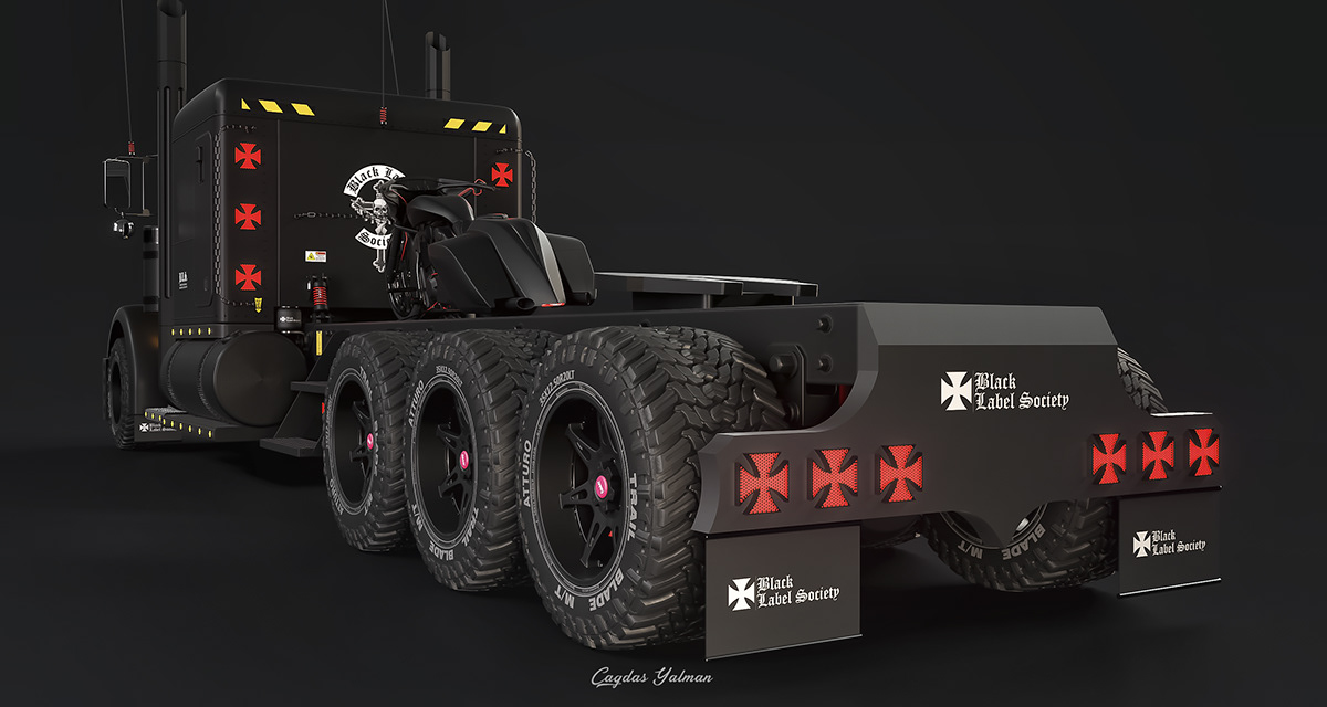 industrial design，vehicle，skyreach pillar，Peterbilt389，