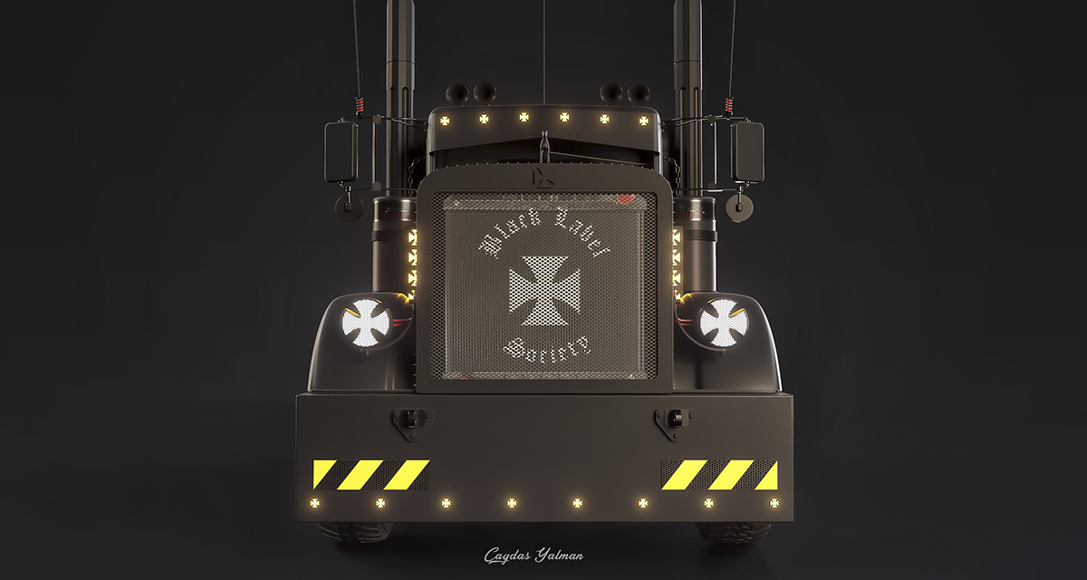 industrial design，vehicle，skyreach pillar，Peterbilt389，