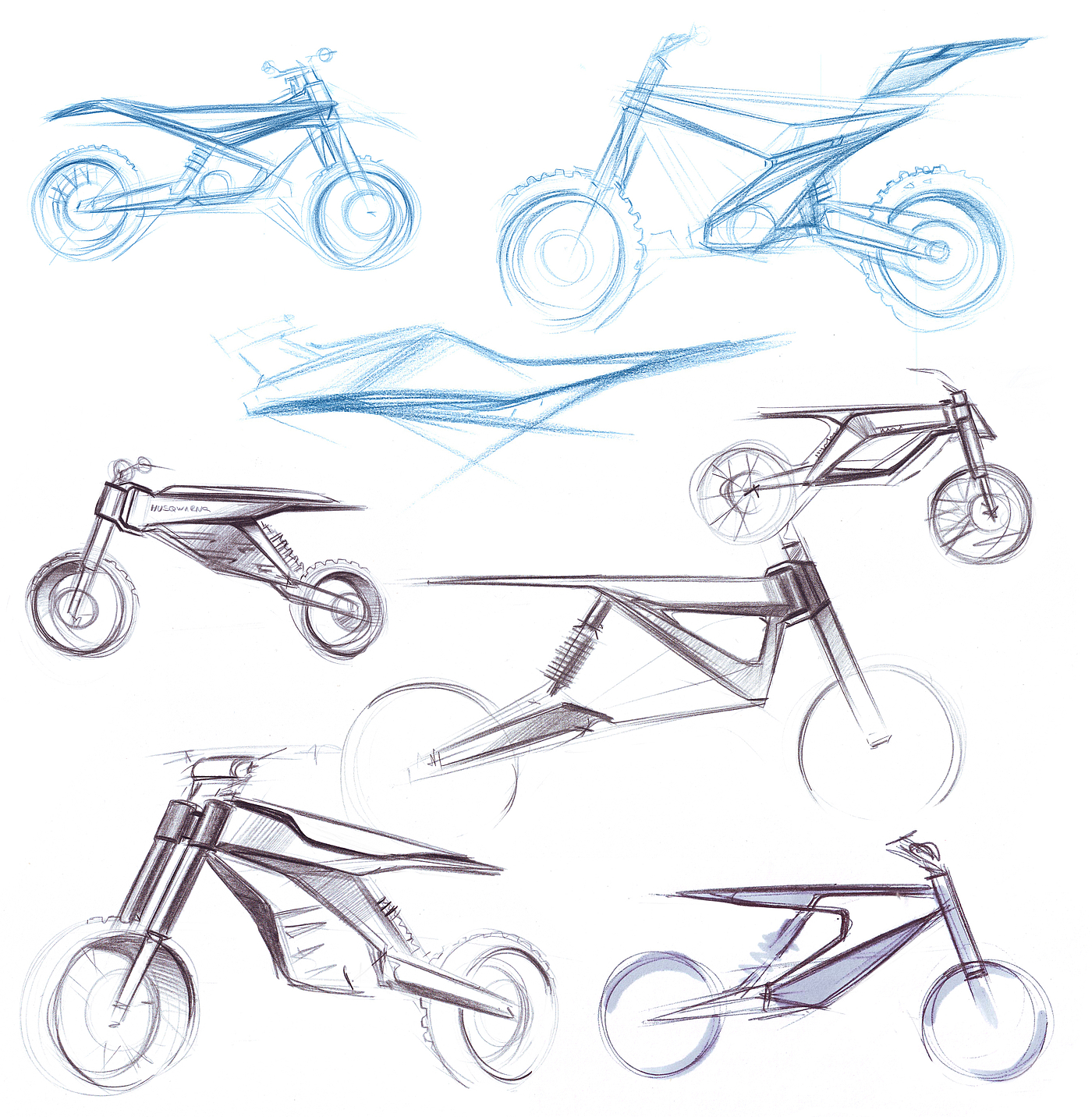 product design，Hand drawn，motorcycle，