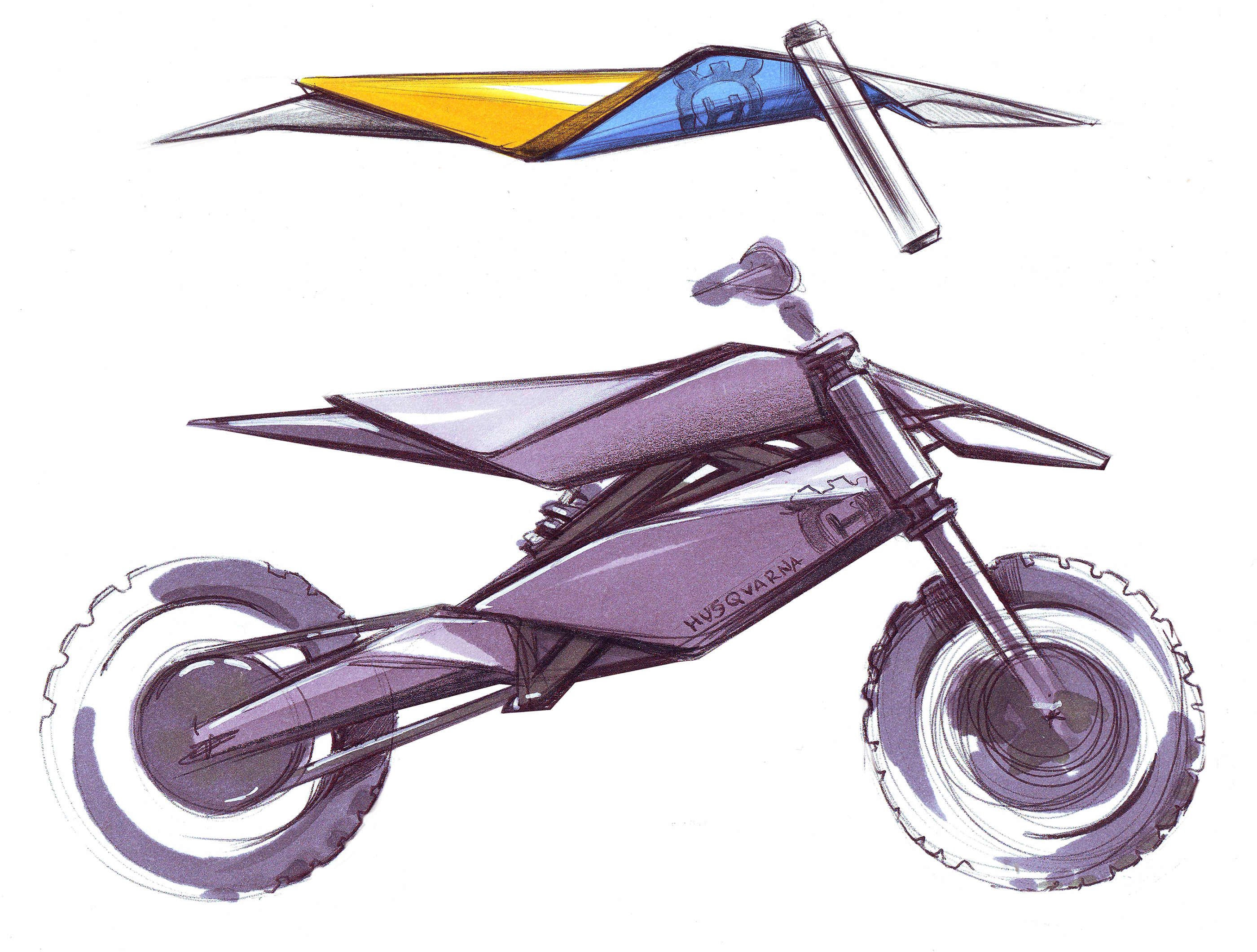 product design，Hand drawn，motorcycle，