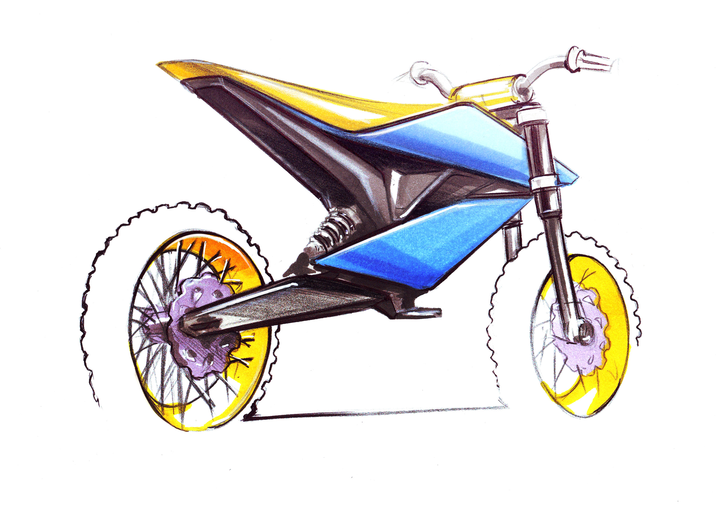 product design，Hand drawn，motorcycle，
