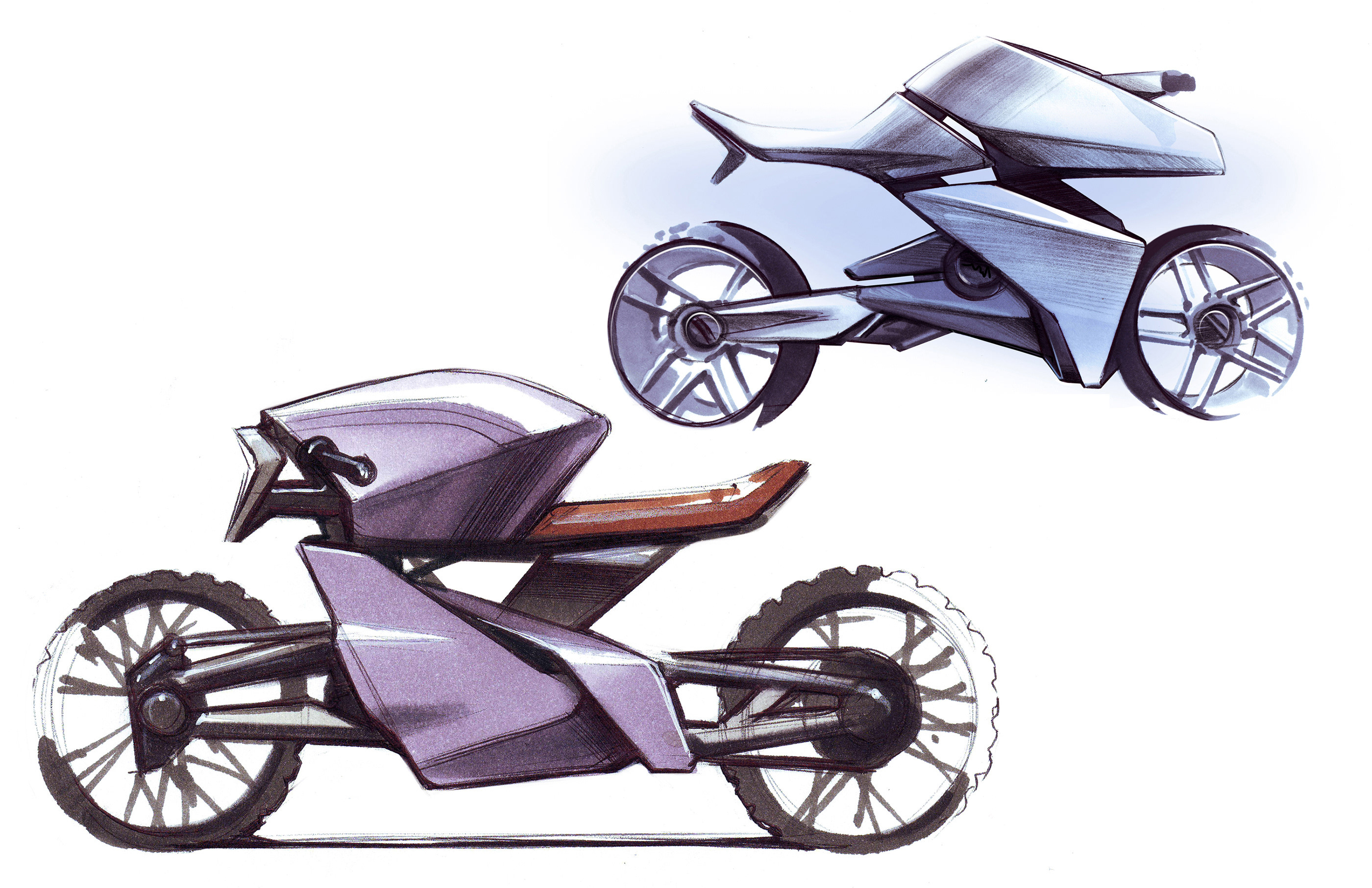 product design，Hand drawn，motorcycle，