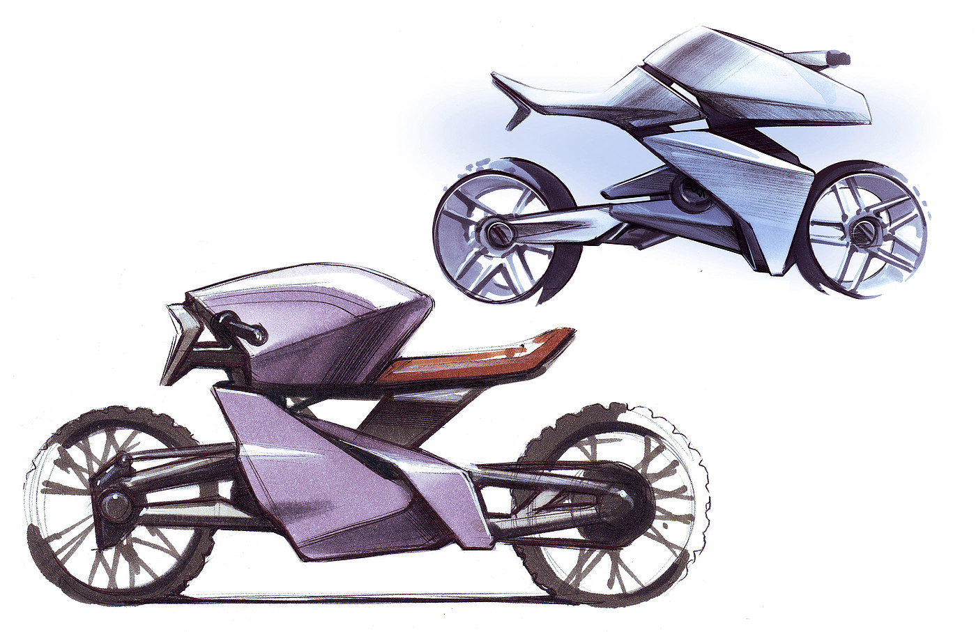 product design，Hand drawn，motorcycle，