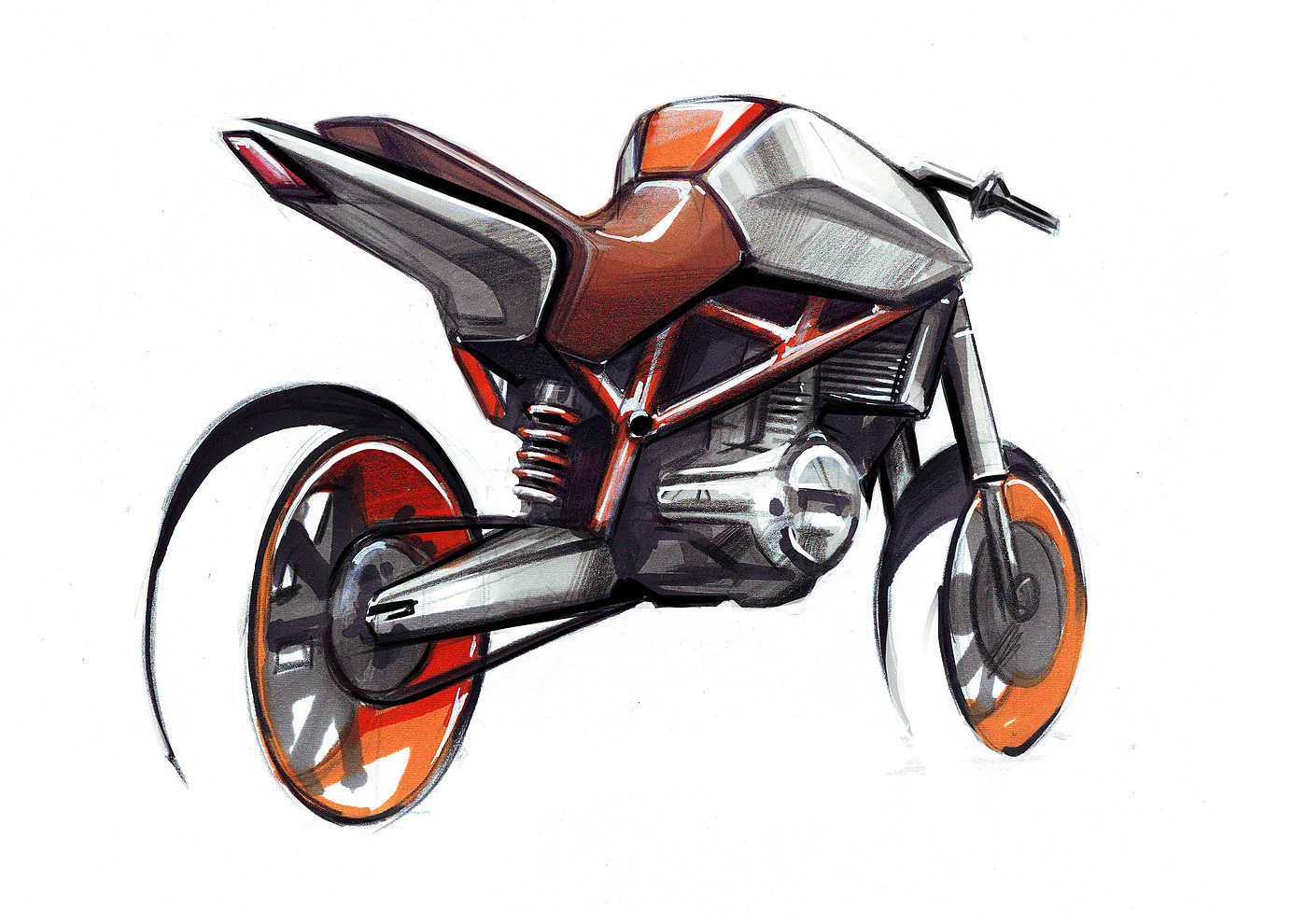 product design，Hand drawn，motorcycle，