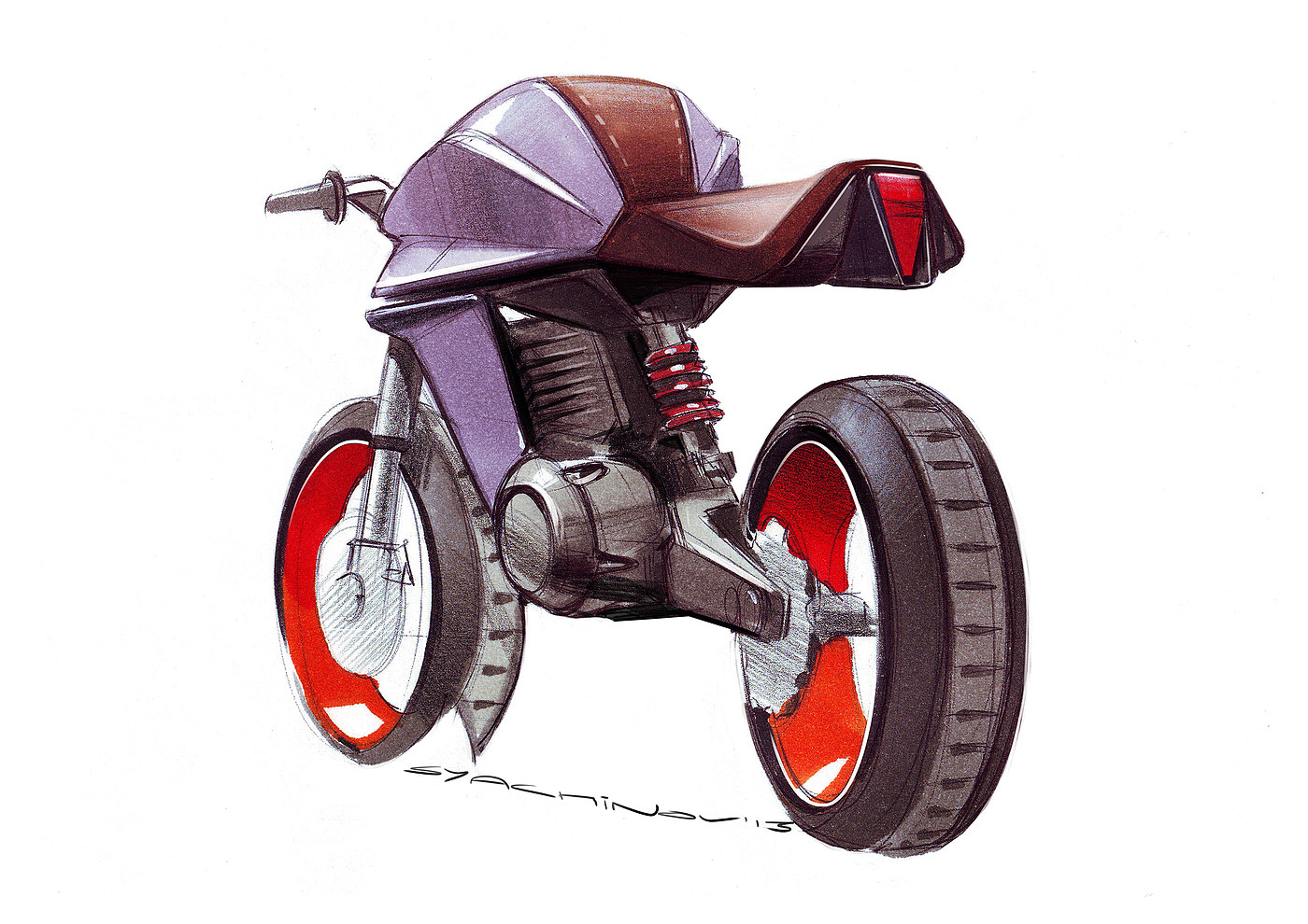 product design，Hand drawn，motorcycle，