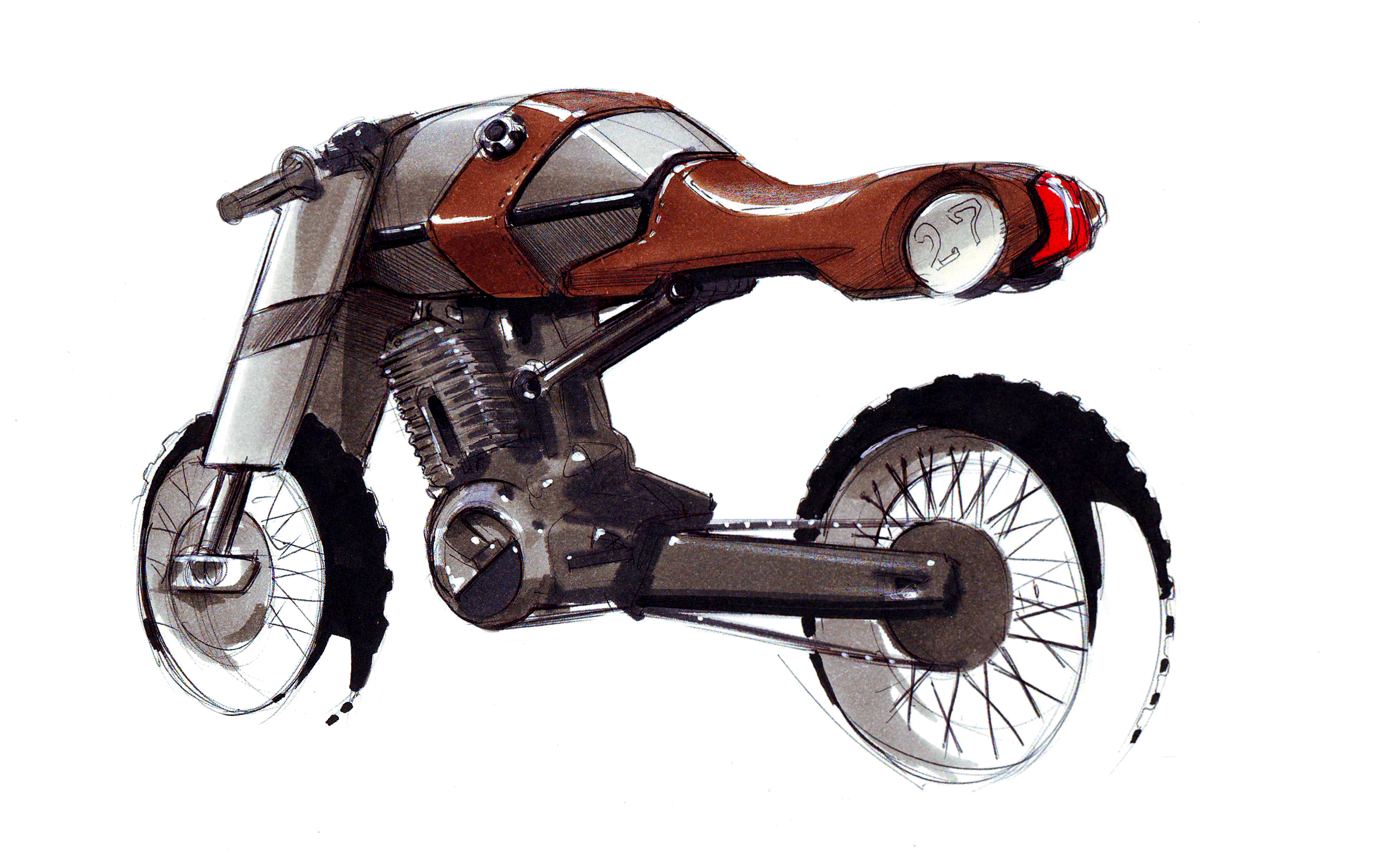 product design，Hand drawn，motorcycle，
