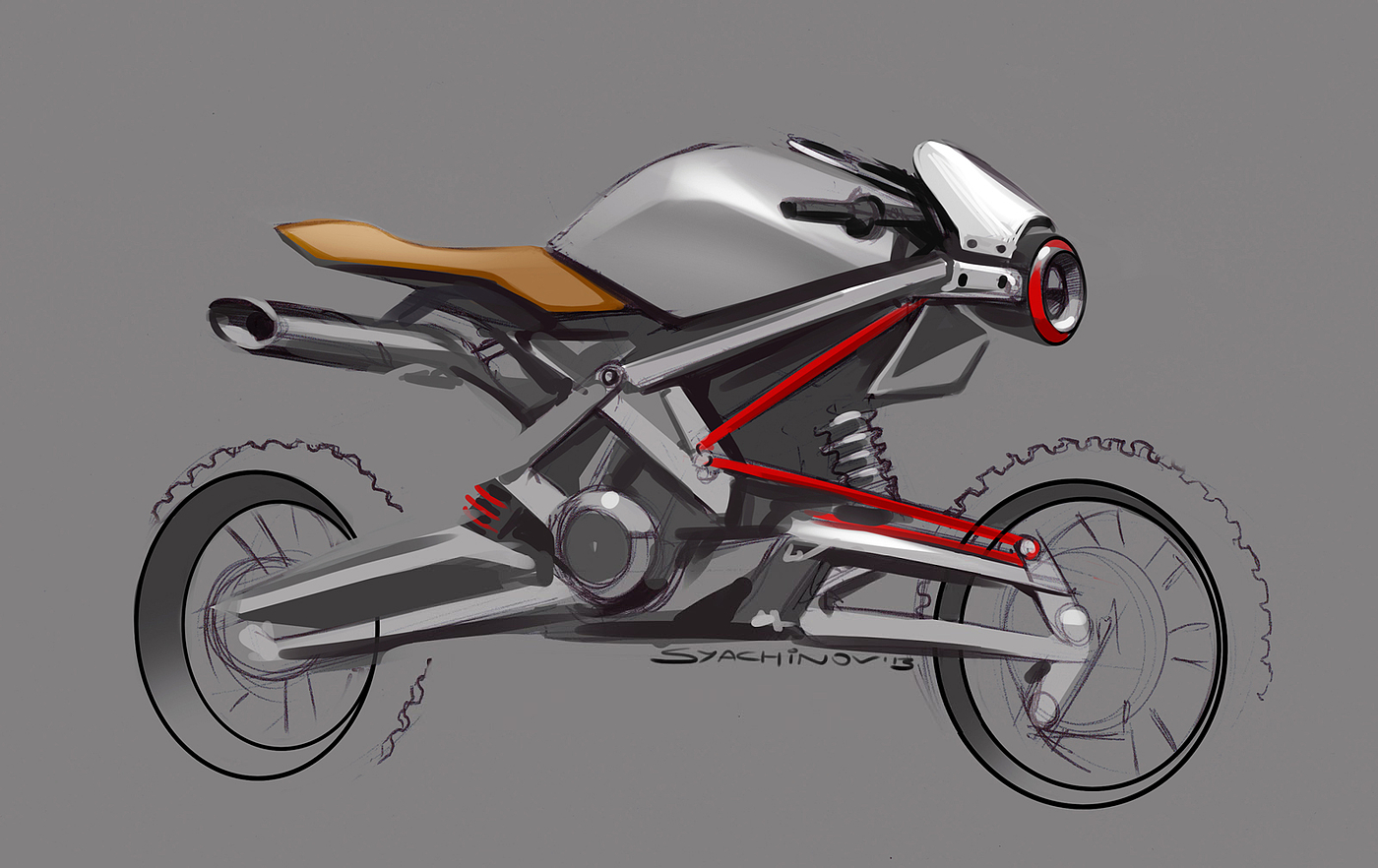 product design，Hand drawn，motorcycle，