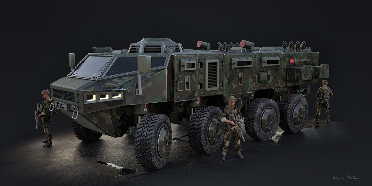 industrial design，vehicle，3D design，Armored vehicle personnel，