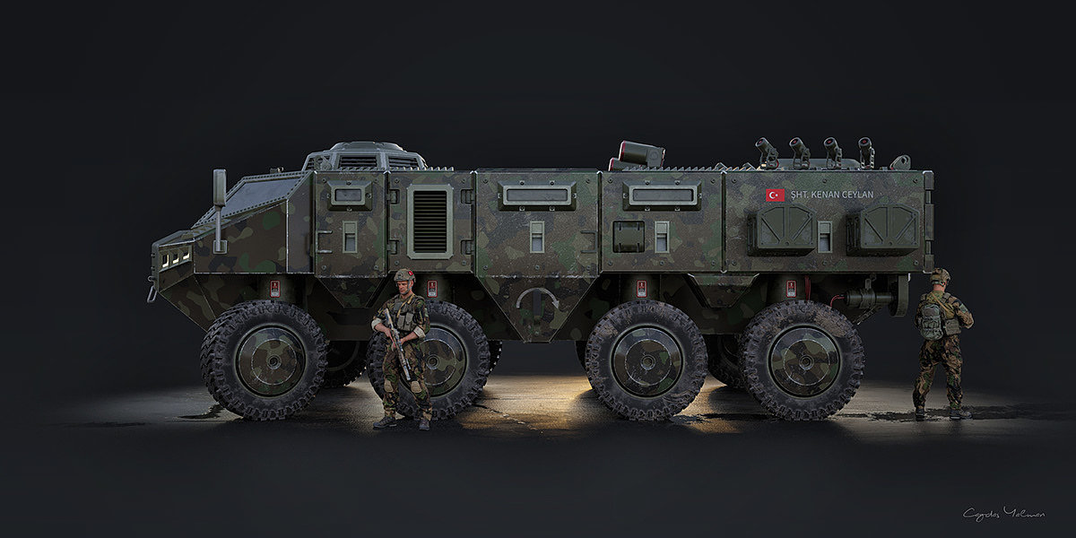 industrial design，vehicle，3D design，Armored vehicle personnel，