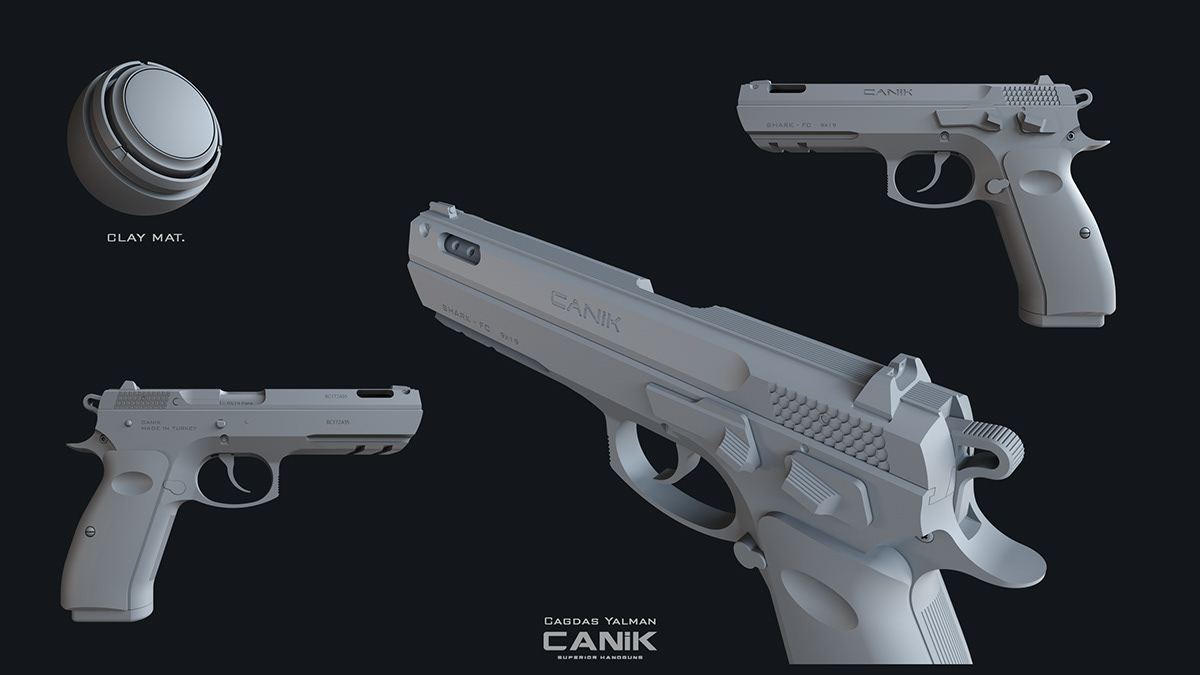 industrial design，three-dimensional model，Pistol，Canik 55，