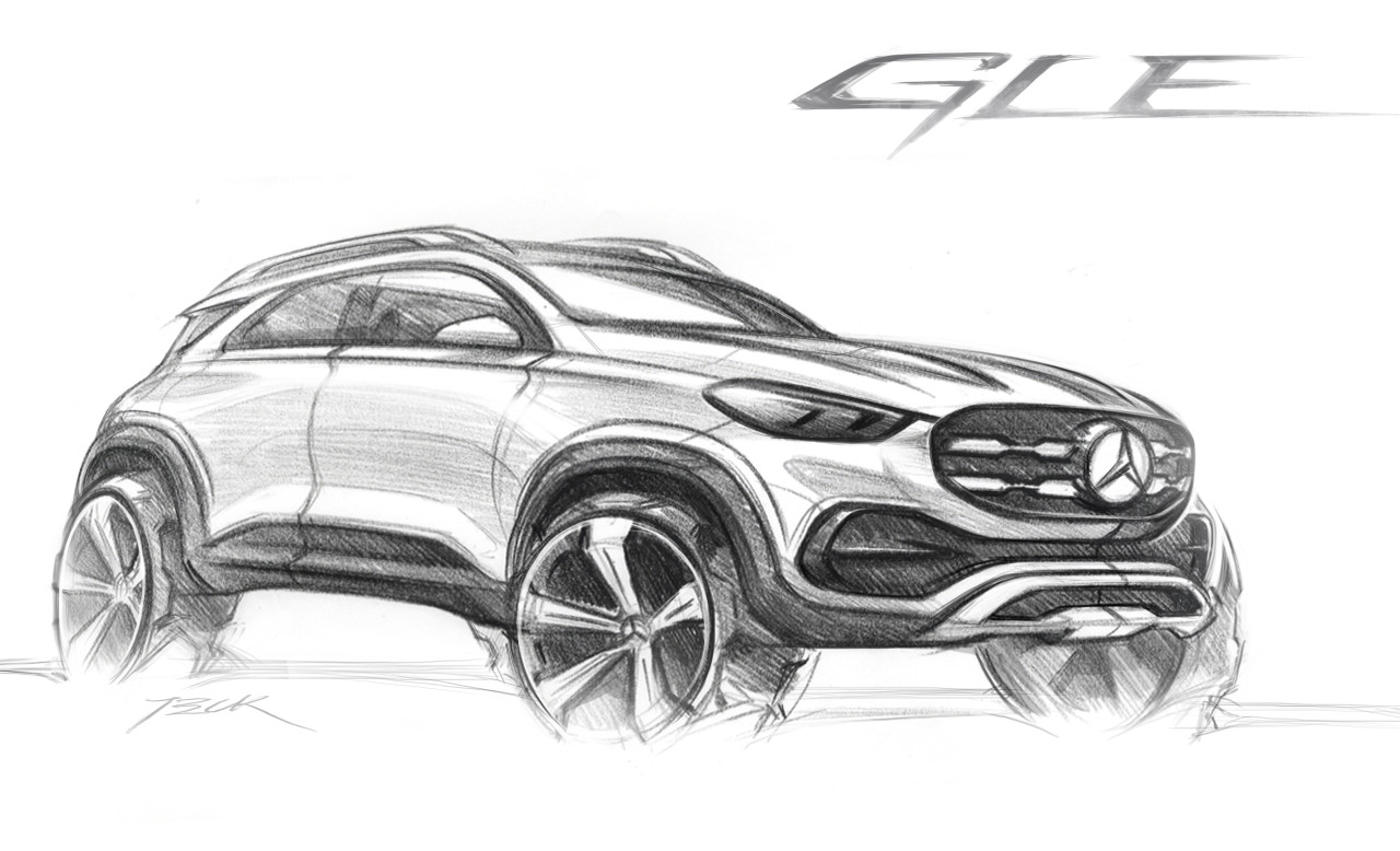 gules，Merces-Benz，GLE，two thousand and twenty，Mercedes ，Model，sketch，