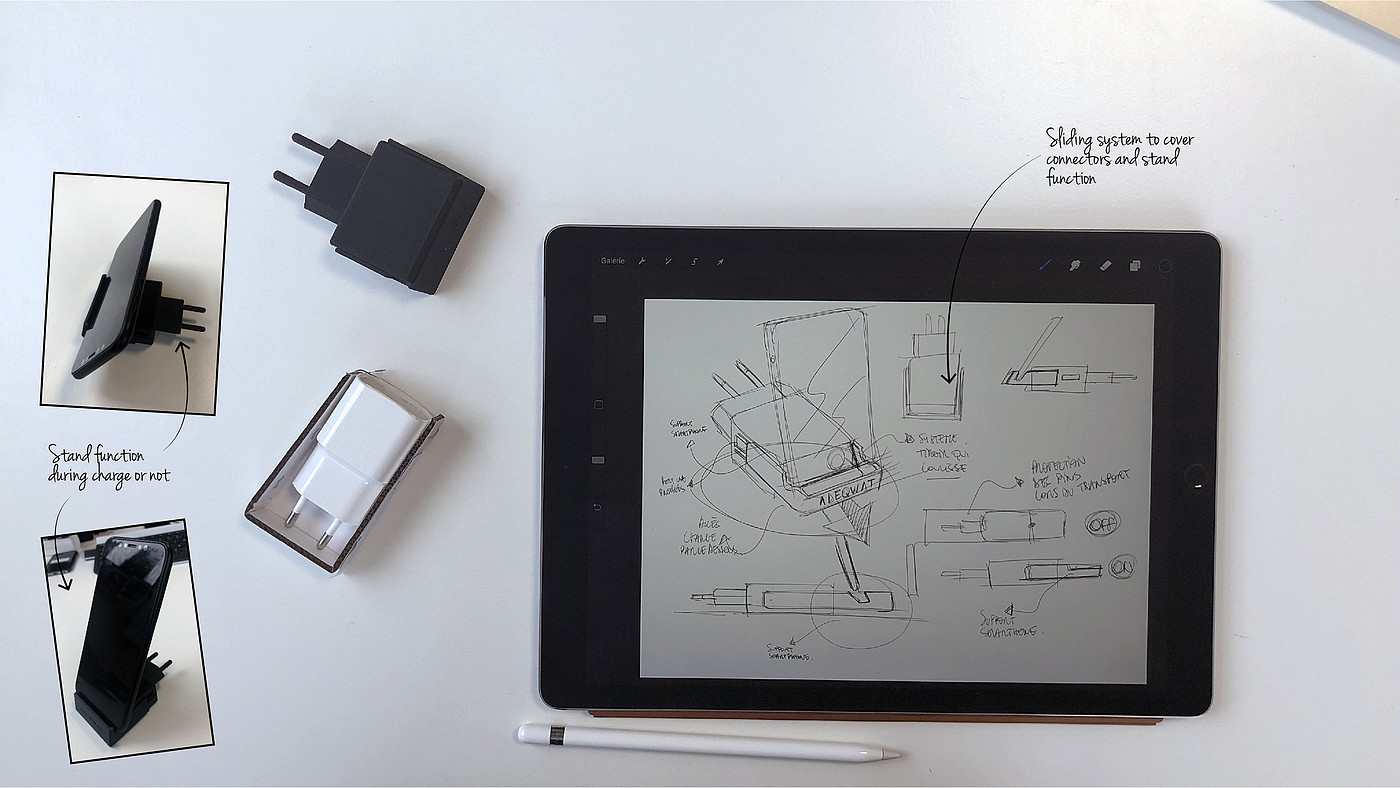 product design，Mobile phone bracket，wall charger ，