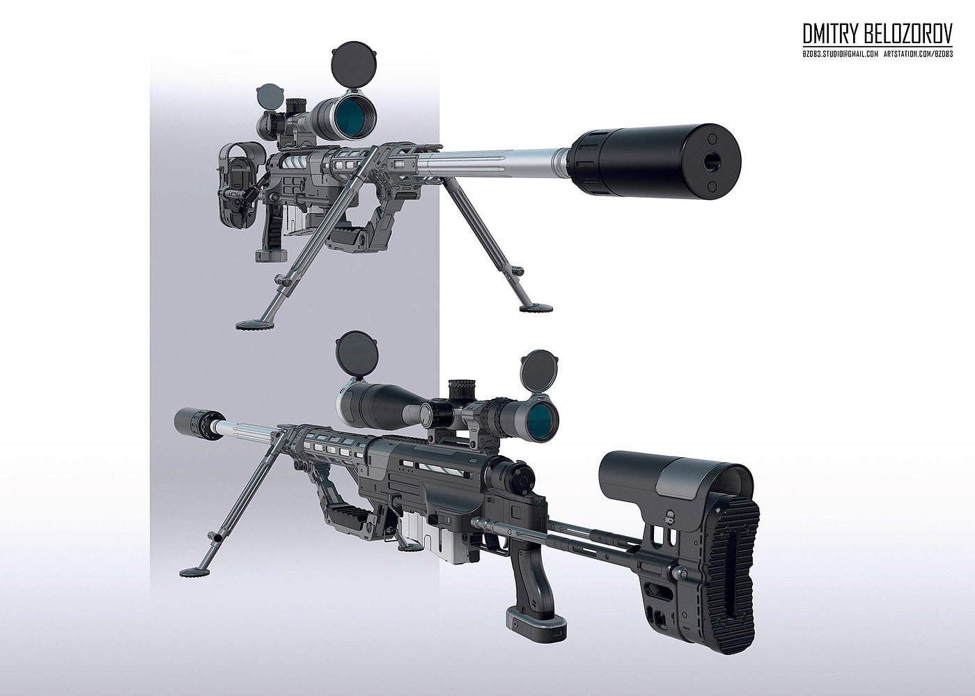 arms，conceptual design，Sniper rifle，CheyTac M200，