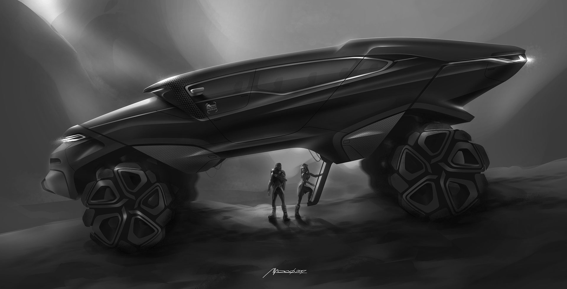 industrial design，product design，vehicle，Hand drawn car，