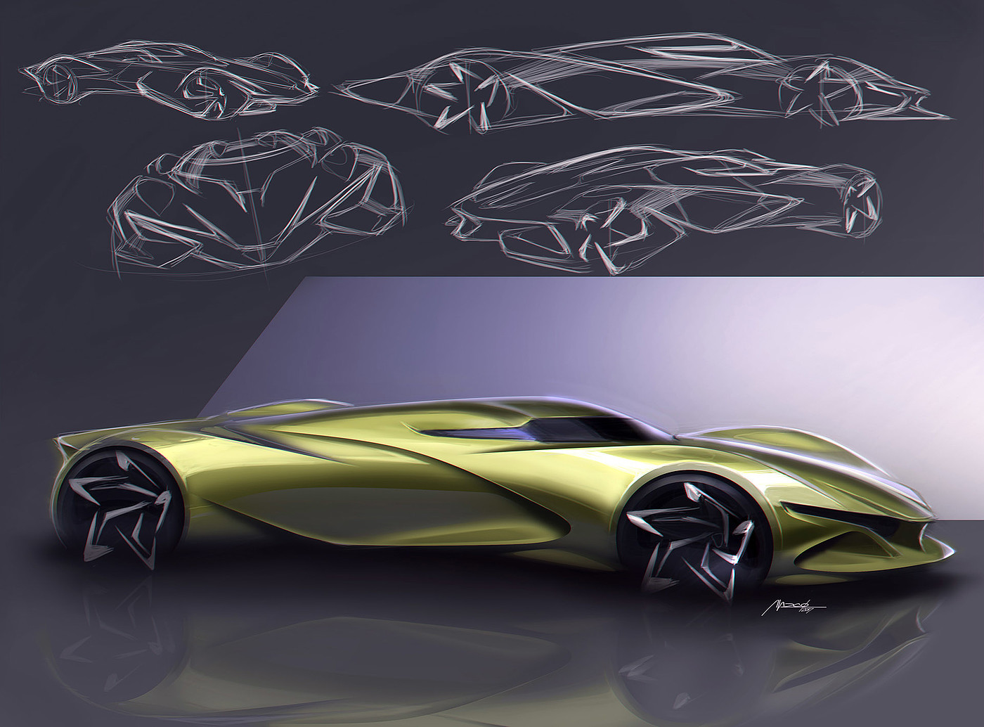 industrial design，product design，vehicle，Hand drawn car，