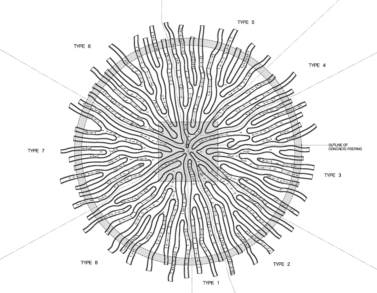 根台是由yong ju lee设计的巨型圆形结构——随意地躺,随意地坐