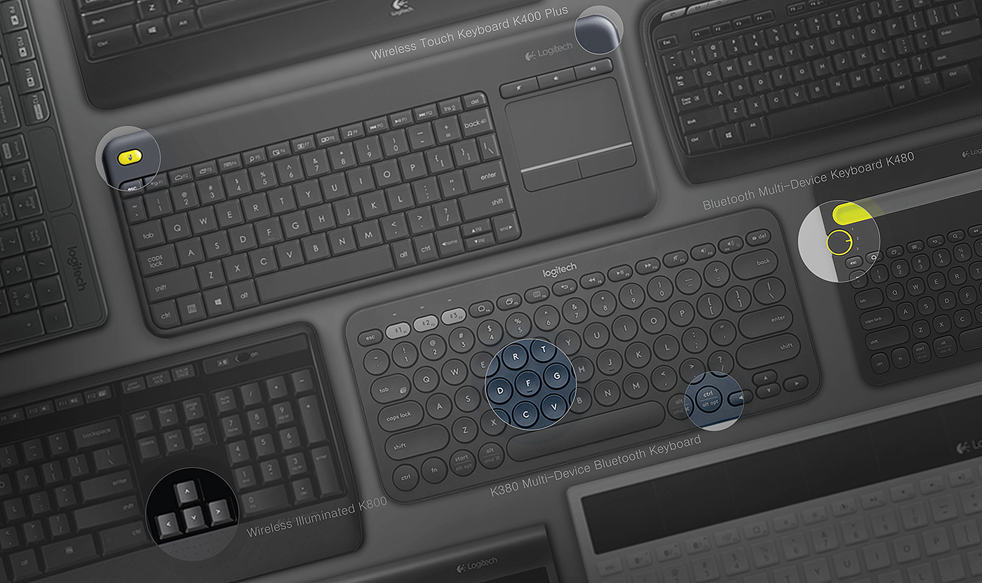 logitech，keyboard，Bluetooth，wireless，Circular keyboard，