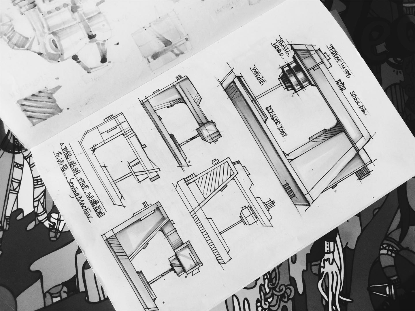 Hand drawn，industrial design，