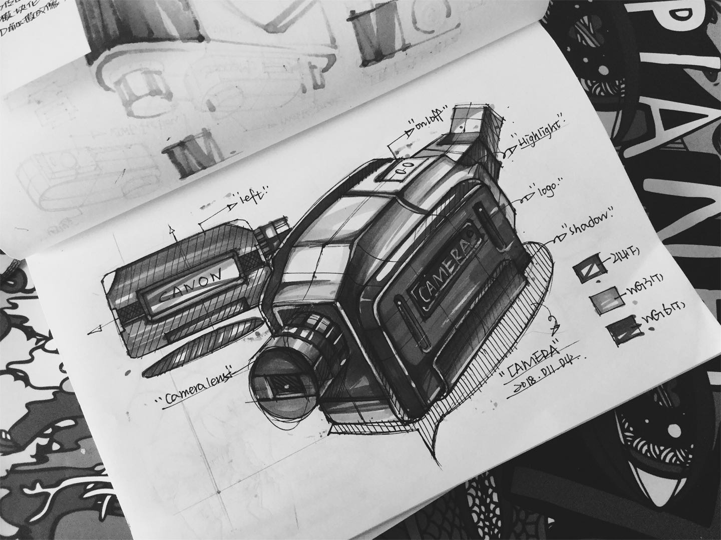 Hand drawn，industrial design，