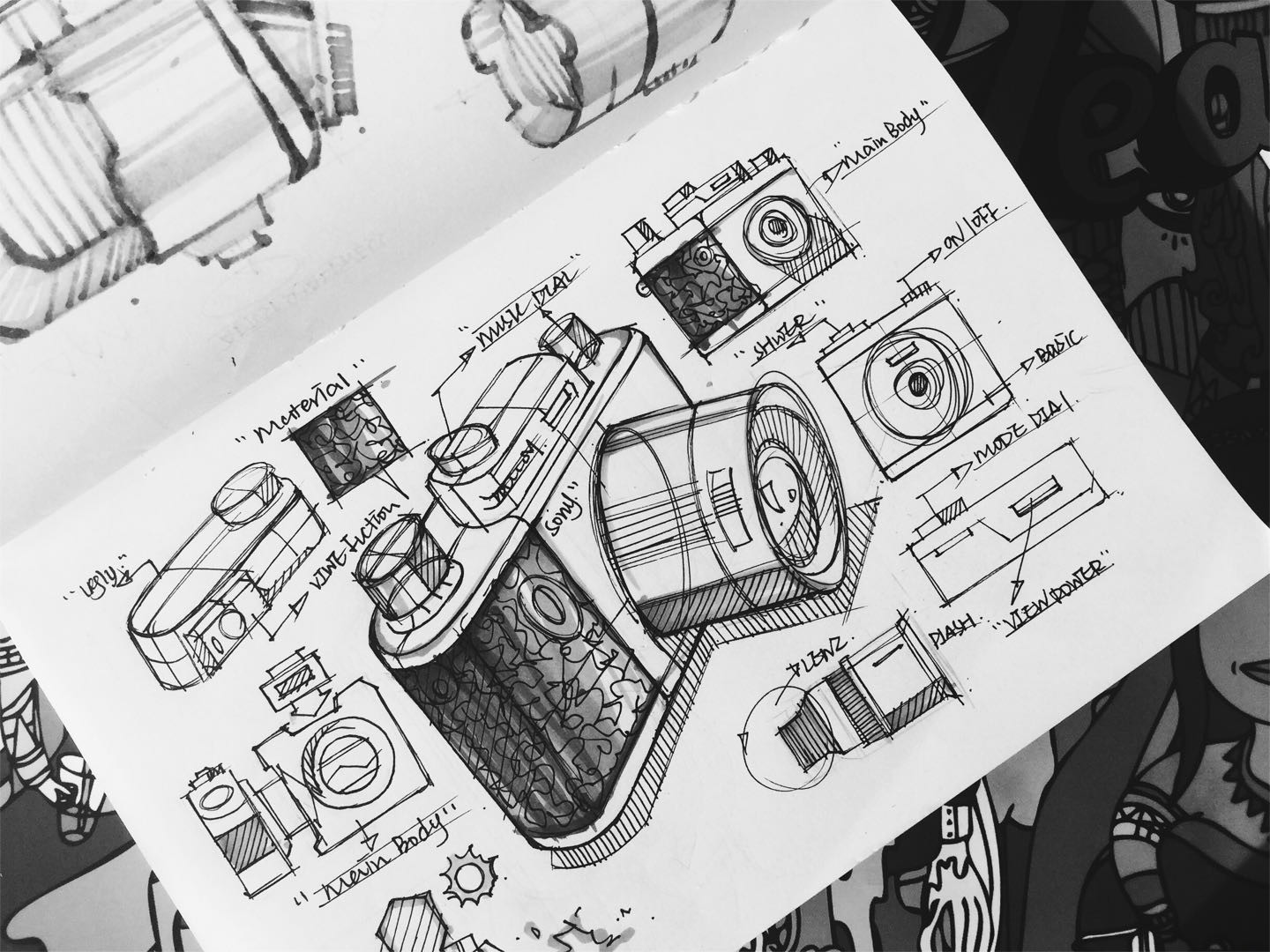 Hand drawn，industrial design，