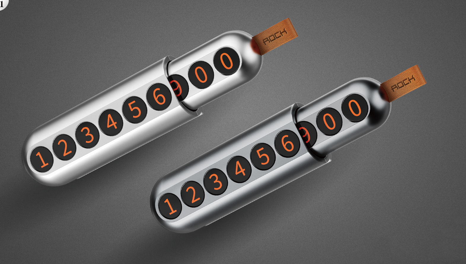 Number plate capsule pull parking leather details，