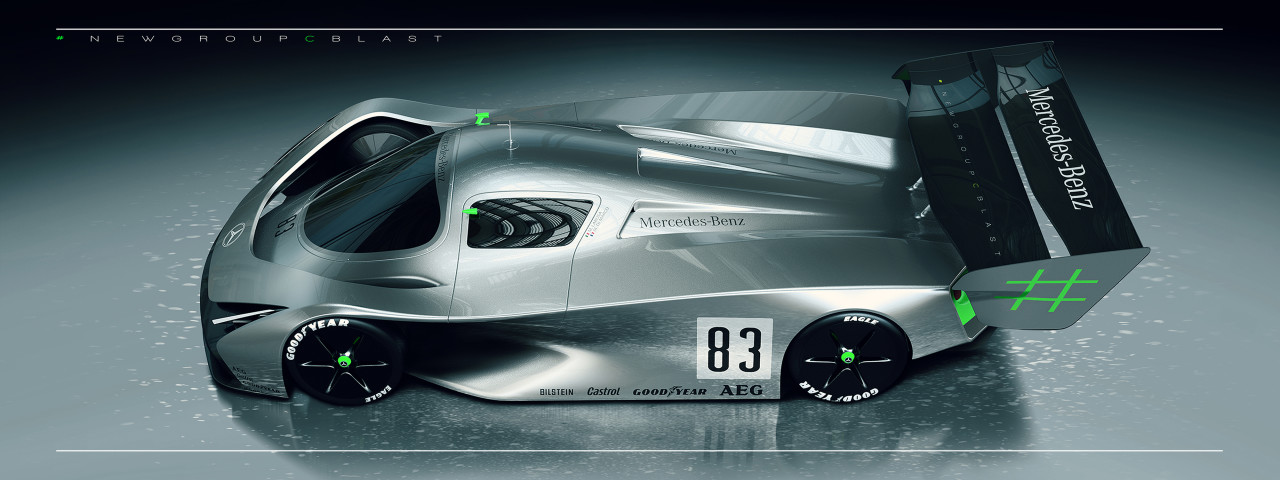 Sports car，streamline，Benz，