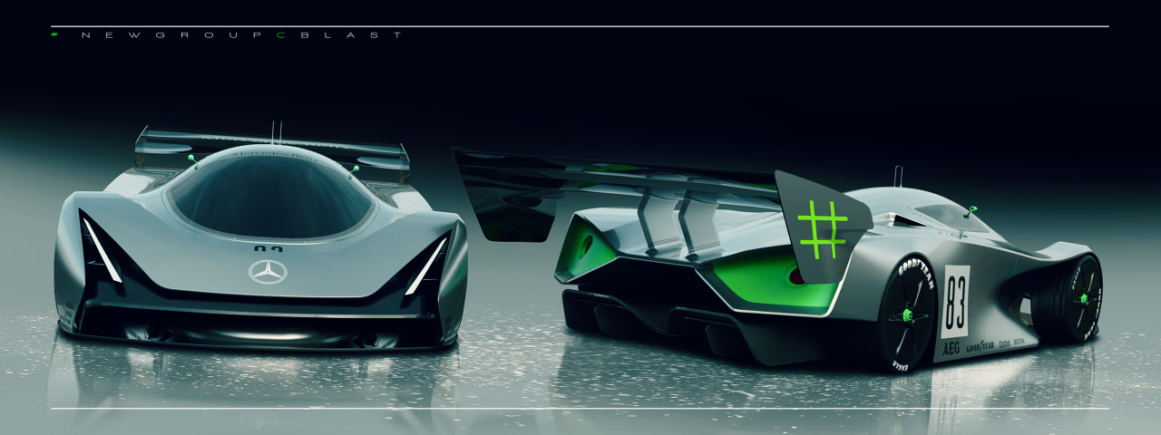 Sports car，streamline，Benz，