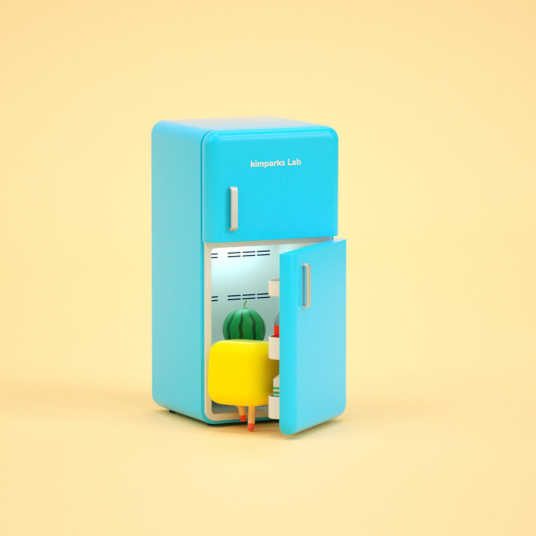 Interesting design，Refrigerator，Cartoon，product design，