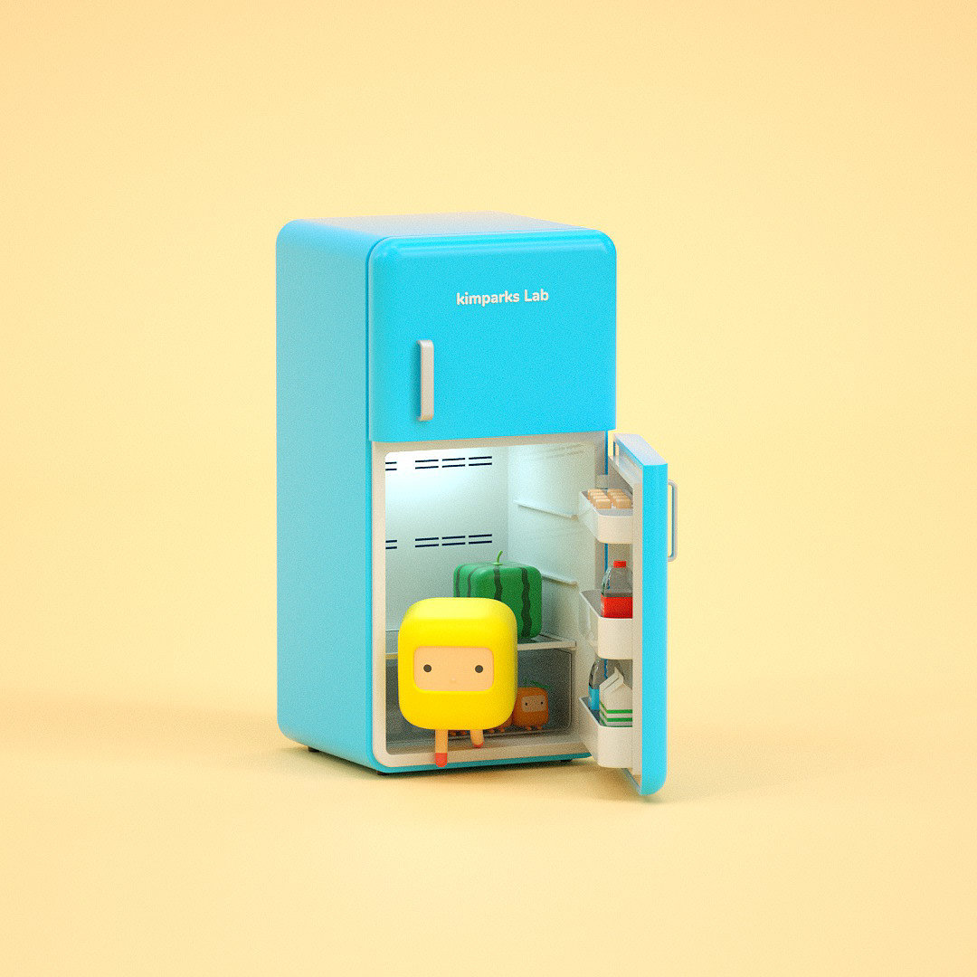 Interesting design，Refrigerator，Cartoon，product design，