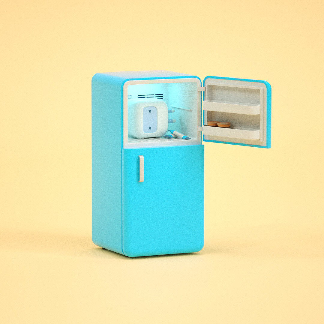 Interesting design，Refrigerator，Cartoon，product design，