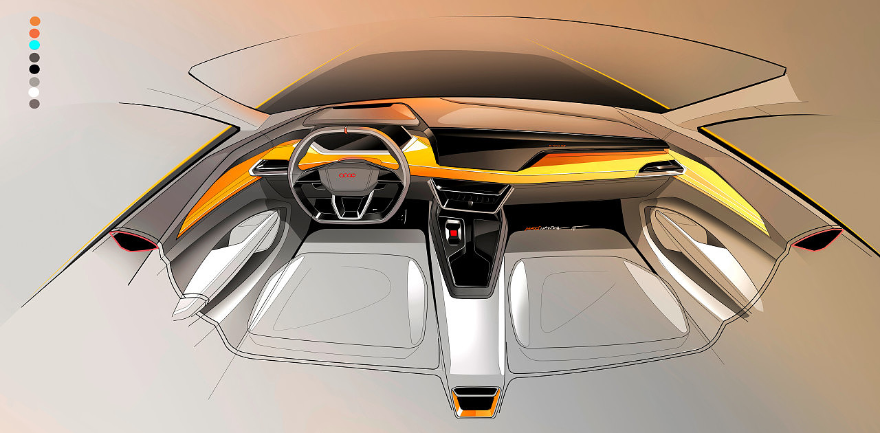 audi，conceptual design，sketch，