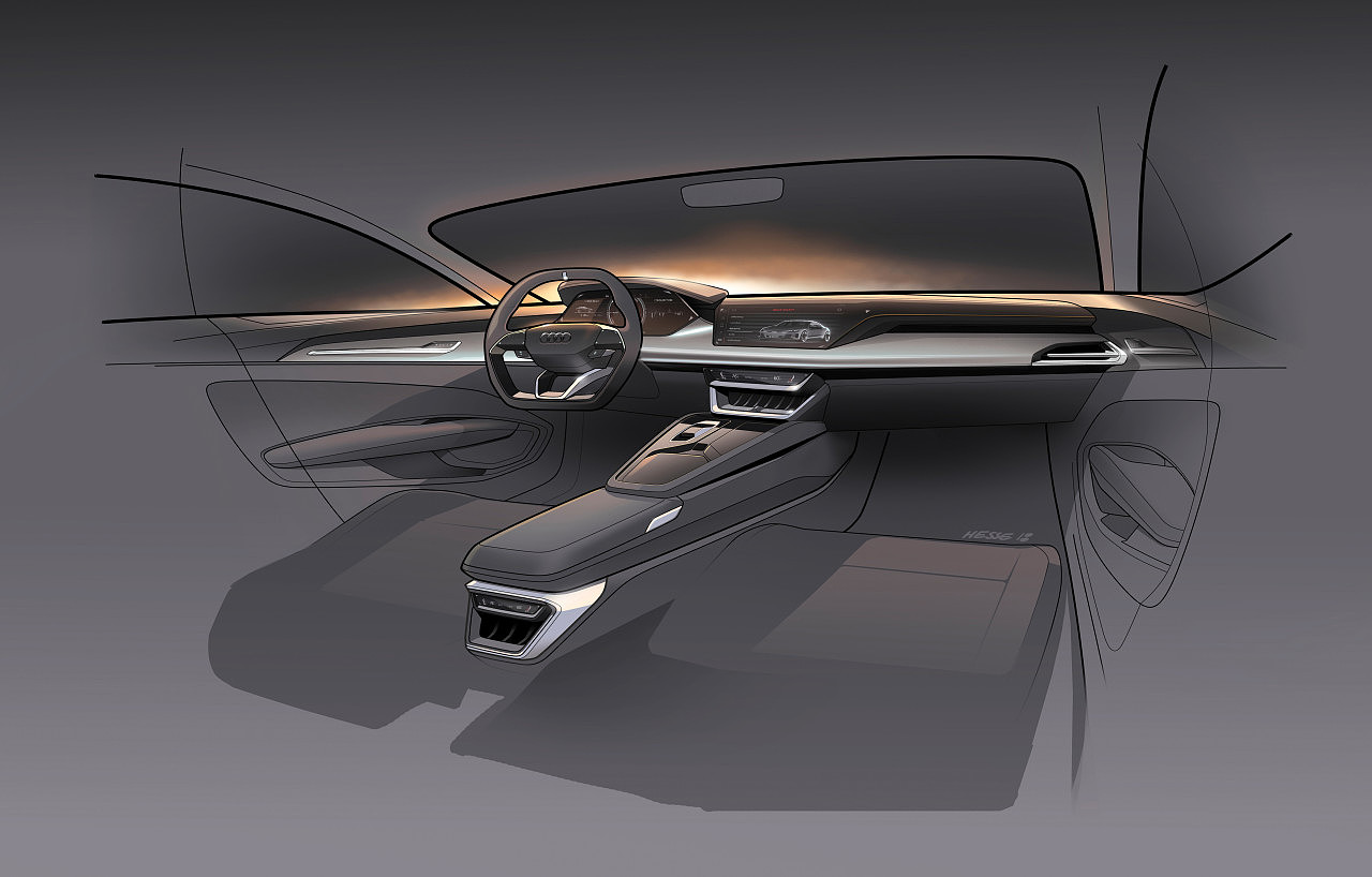 audi，conceptual design，sketch，