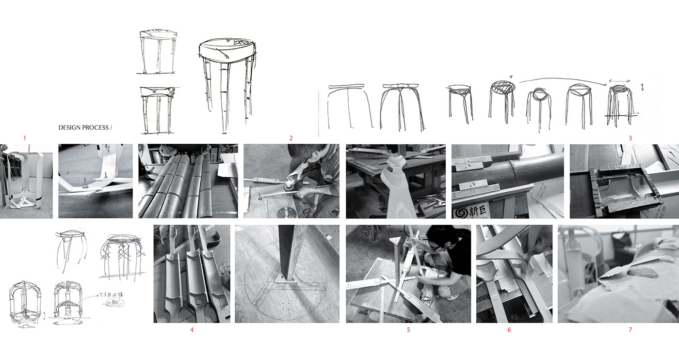 Table，cylinder，chair，stool，Clip，Original ecology，Bionics Design ，Bamboo，
