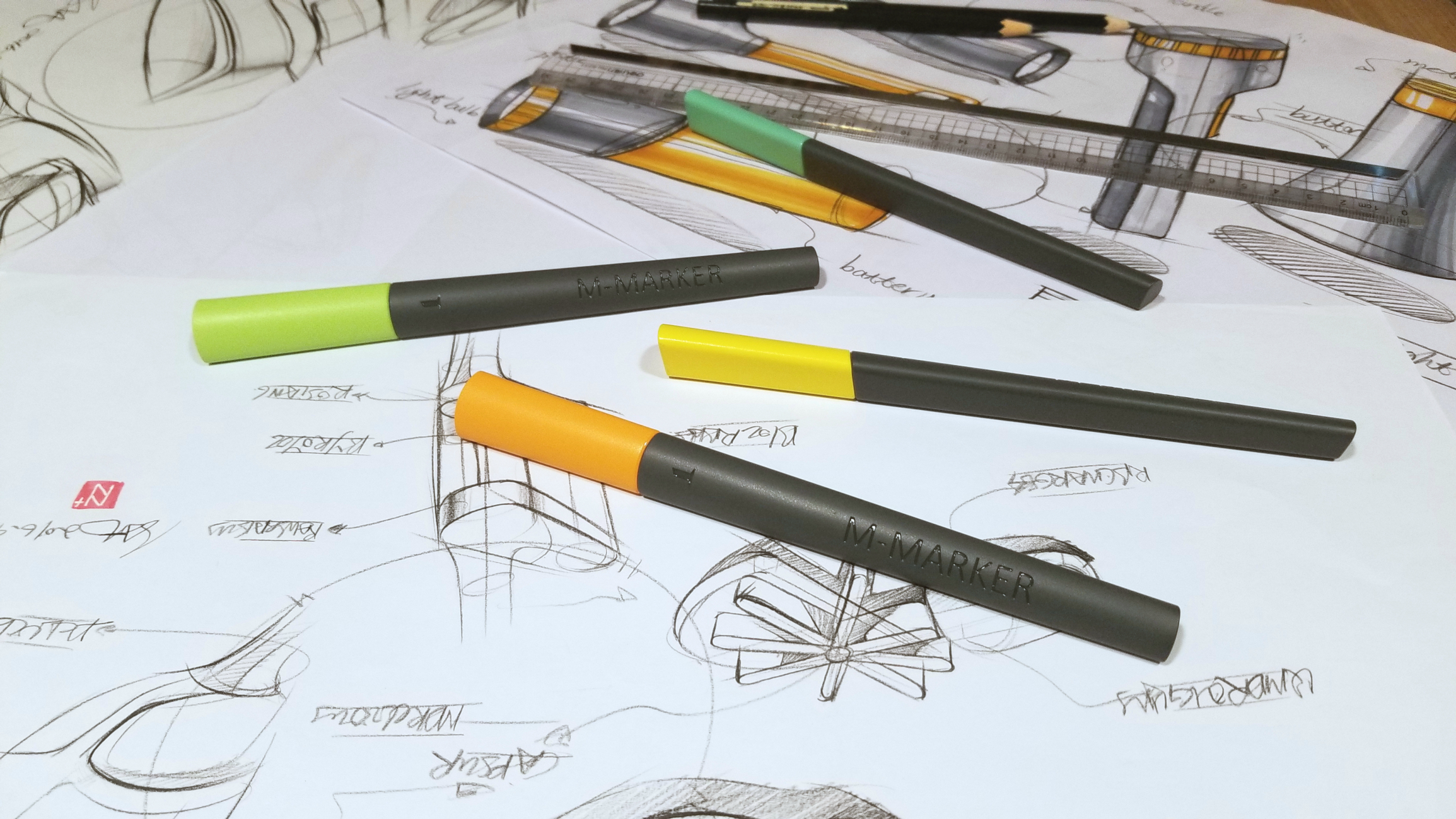 designer，Magnetic attraction，marker pen，Creative design，Office Supplies，Red dot award，