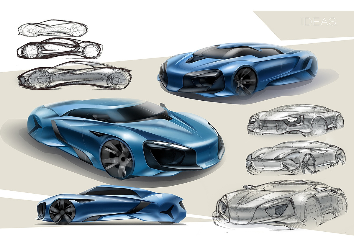 Automatic design，Visual design，Traffic concept，Hand drawn products，industrial design，