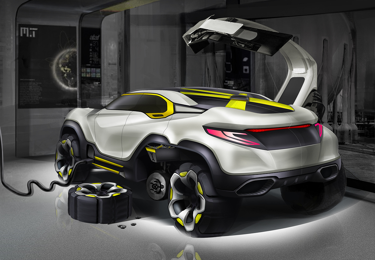 Automatic design，Visual design，Traffic concept，Hand drawn products，industrial design，