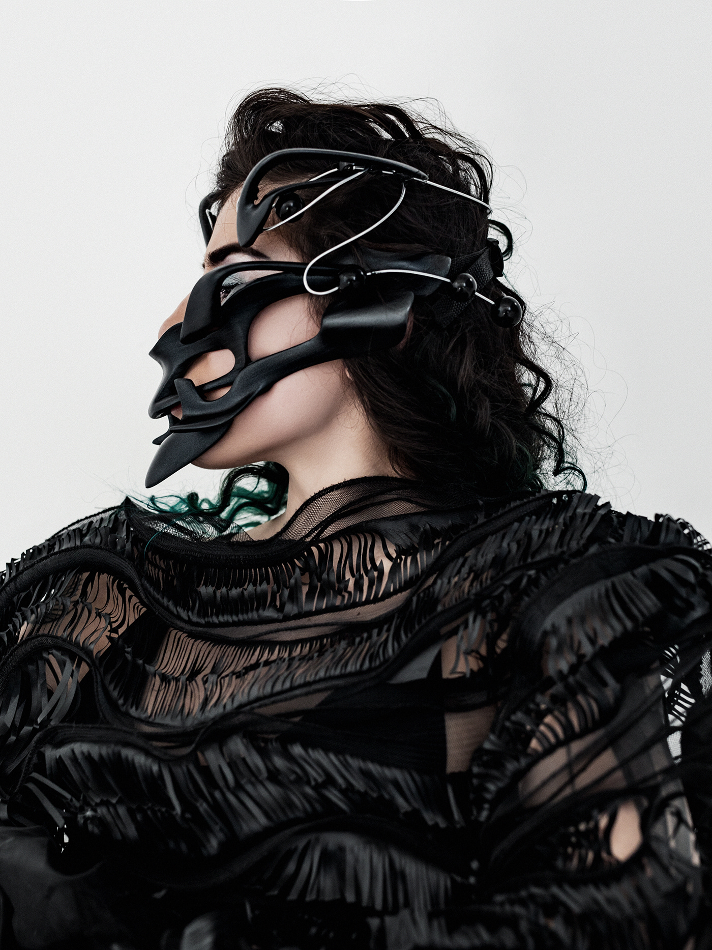 concept，Noninvasive neural interface，BCI，Neuromance，CYBER WARRIOR，wear，black，intelligence，