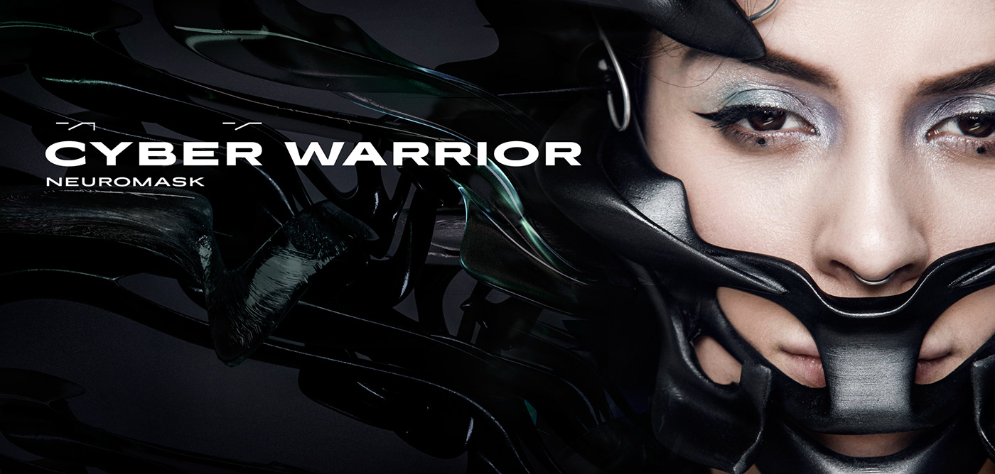 concept，Noninvasive neural interface，BCI，Neuromance，CYBER WARRIOR，wear，black，intelligence，
