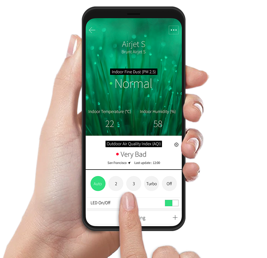 Air Jet S，app，air quality，air cleaner，Brunt Air Jet，household electrical appliances，Kwanjun Ryu，