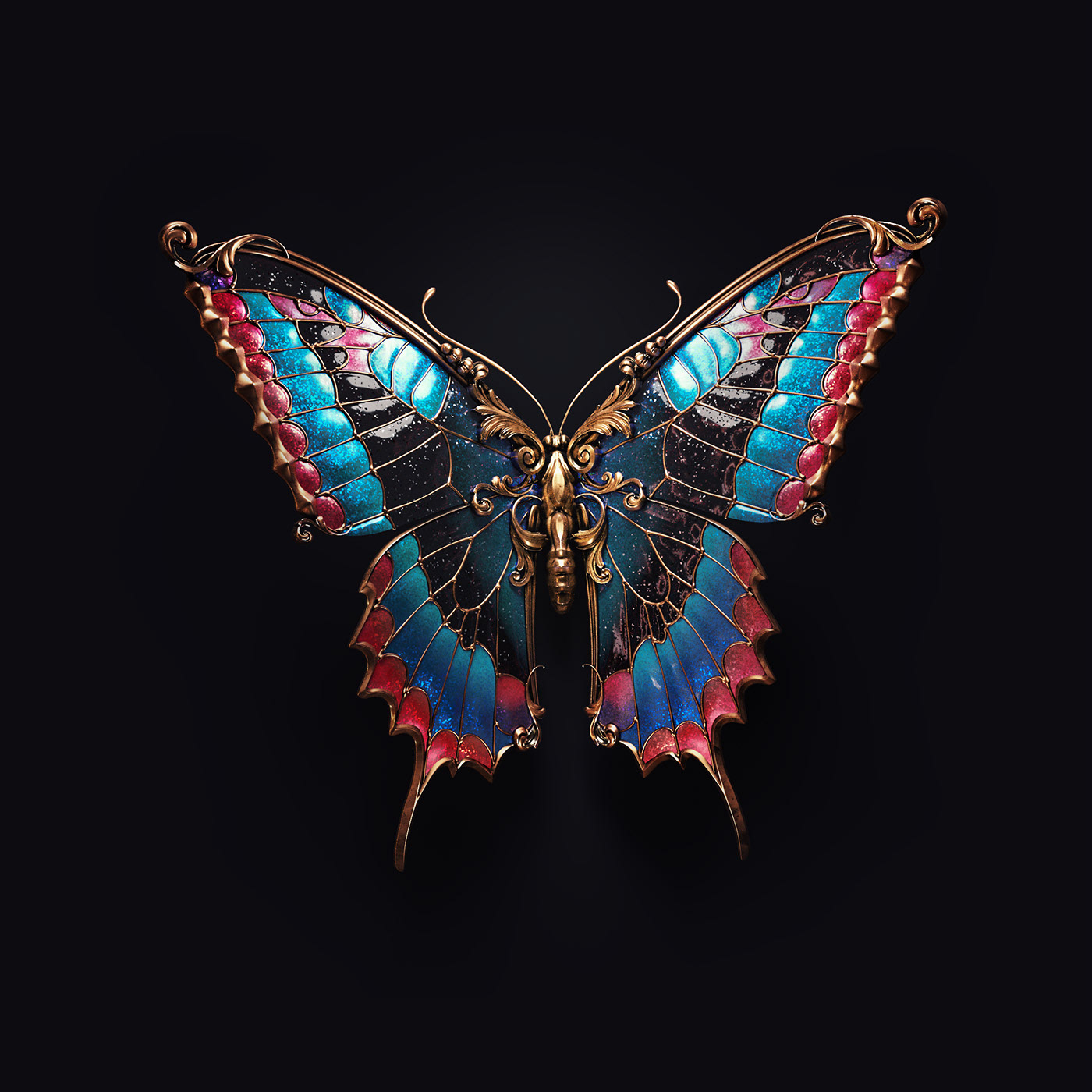 Render，Design，insect，gemstone，Jewel insects，ornaments，